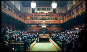 Banksy's Devolved Parliament Painting